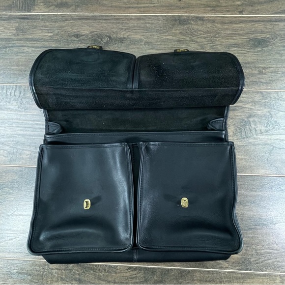 VTG Coach 5279 Black Leather Messenger Briefcase USA - Picture 7 of 13